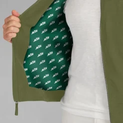 New York Jets Jackets^Men's J. Palmer Olive Lightweight Cover-4 Tri-Blend Full-Zip Jacket