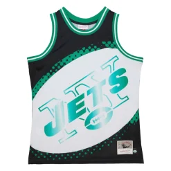 New York Jets Tank Tops^Men's Mitchell & Ness Black Big Face 7.0 Fashion Tank Top