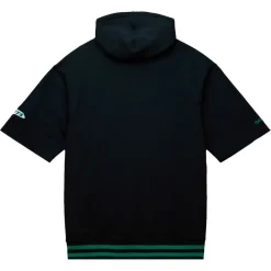 New York Jets Sweatshirts & Fleece | Men^Men's Mitchell & Ness Black Pre-Game Short Sleeve Pullover Hoodie