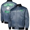 New York Jets Jackets | Big & Tall^Men's Mitchell & Ness Charcoal Big & Tall Bomber Full-Zip Jacket
