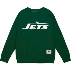 New York Jets Sweatshirts & Fleece | Men^Men's Mitchell & Ness Dark Green Basic Fleece Pullover Sweatshirt