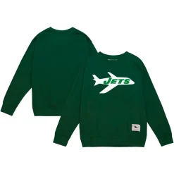 New York Jets Sweatshirts & Fleece | Men^Men's Mitchell & Ness Green Basic Fleece Pullover Sweatshirt