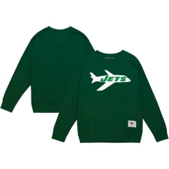 New York Jets Sweatshirts & Fleece | Men^Men's Mitchell & Ness Green Basic Fleece Pullover Sweatshirt