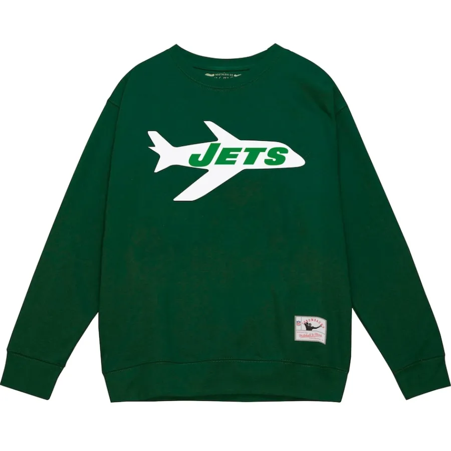 New York Jets Sweatshirts & Fleece | Men^Men's Mitchell & Ness Green Basic Fleece Pullover Sweatshirt
