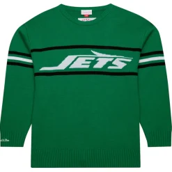 New York Jets Sweaters & Dress Shirts | Sweaters^Men's Mitchell & Ness Green Throwback 1984 Pullover Sweater