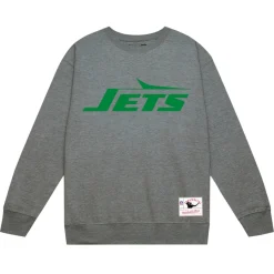 New York Jets Sweatshirts & Fleece | Men^Men's Mitchell & Ness Heather Gray Basic Fleece Pullover Sweatshirt