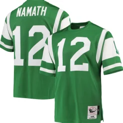 New York Jets Authentic | Throwback^Men's Mitchell & Ness Joe Namath Green 1968 Authentic Throwback Retired Player Jersey