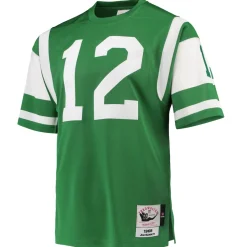 New York Jets Authentic | Throwback^Men's Mitchell & Ness Joe Namath Green 1968 Authentic Throwback Retired Player Jersey