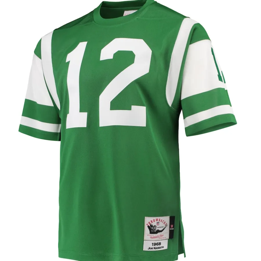 New York Jets Authentic | Throwback^Men's Mitchell & Ness Joe Namath Green 1968 Authentic Throwback Retired Player Jersey