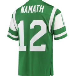 New York Jets Authentic | Throwback^Men's Mitchell & Ness Joe Namath Green 1968 Authentic Throwback Retired Player Jersey