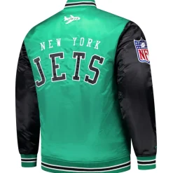New York Jets Jackets | Big & Tall^Men's Mitchell & Ness Kelly Green Team Satin Jacket