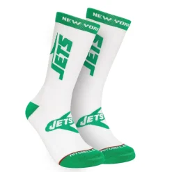 New York Jets Shoes & Socks^Men's Mitchell & Ness White Throwback Kick Off Crew Socks