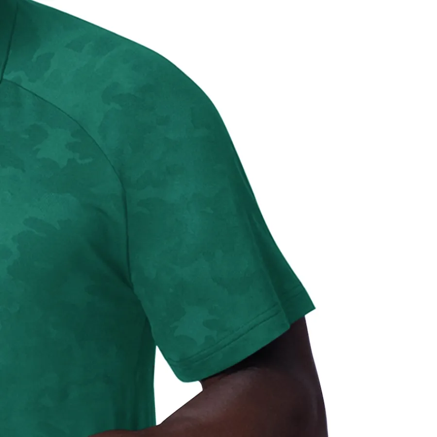 New York Jets Polos^Men's MSX By Michael Strahan Green Baseline Raglan Polo