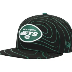 New York Jets Fitted^Men's New Era Black Geo 59FIFTY Fitted Hat