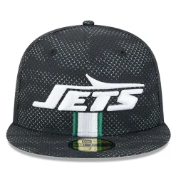 New York Jets Hats | Men^Men's New Era Black 2024 Sideline 59FIFTY Fitted Hat