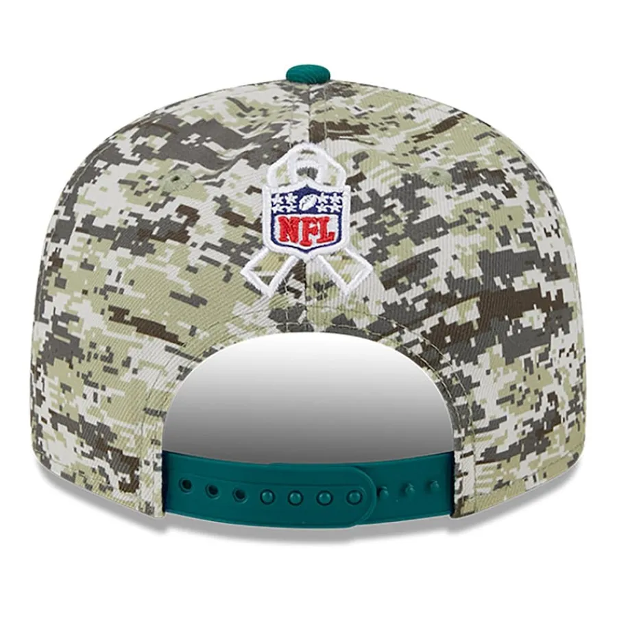 New York Jets Snapback^Men's New Era Camo/Green 2023 Salute To Service 9FIFTY Snapback Hat