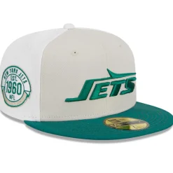 New York Jets Fitted^Men's New Era Cream/Kelly Green 2023 Sideline Historic 59FIFTY Fitted Hat