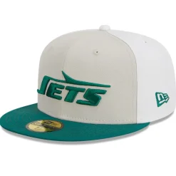 New York Jets Fitted^Men's New Era Cream/Kelly Green 2023 Sideline Historic 59FIFTY Fitted Hat