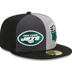 New York Jets Fitted^Men's New Era Gray/Black 2023 Sideline 59FIFTY Fitted Hat