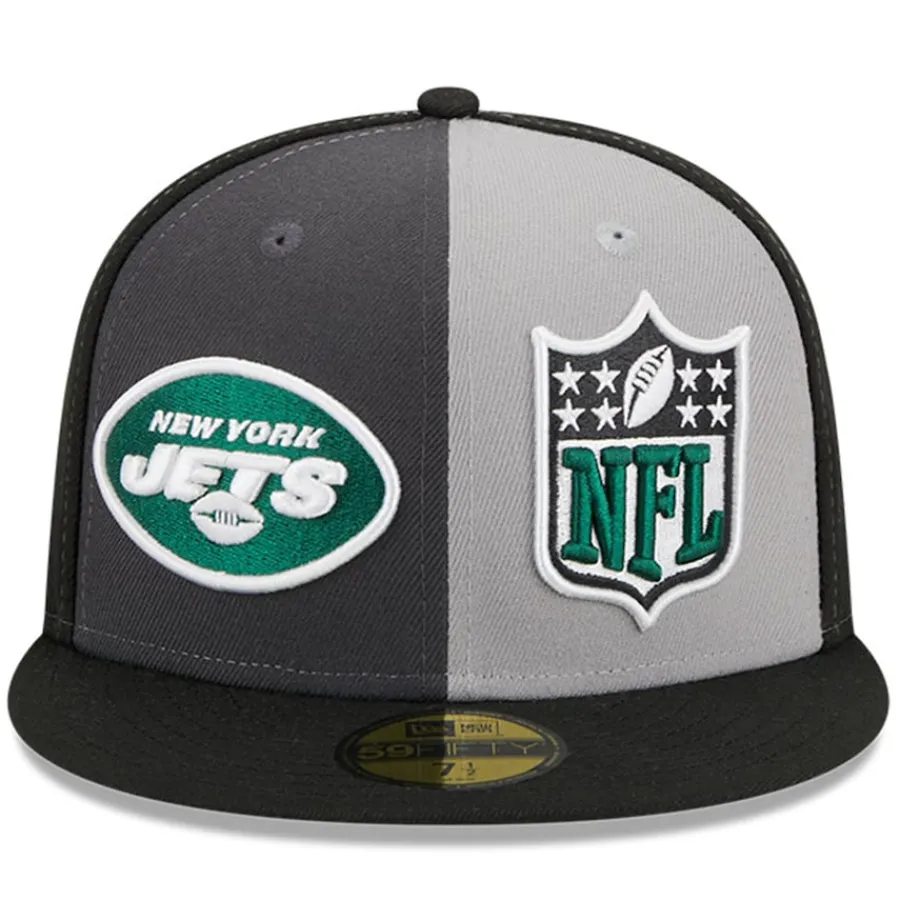 New York Jets Fitted^Men's New Era Gray/Black 2023 Sideline 59FIFTY Fitted Hat