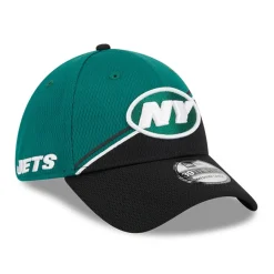 New York Jets Flex^Men's New Era Green/Black 2023 Sideline 39THIRTY Flex Hat