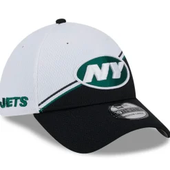 New York Jets Flex^Men's New Era White/Black 2023 Sideline 39THIRTY Flex Hat