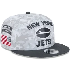 New York Jets Snapback^Men's New Era White/Graphite 2024 Salute To Service 9FIFTY Snapback Hat