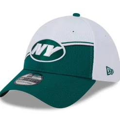 New York Jets Flex^Men's New Era White/Green 2023 Sideline 39THIRTY Flex Hat