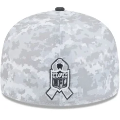 New York Jets Fitted^Men's New Era Arctic Camo/Graphite 2024 Salute To Service 59FIFTY Fitted Hat
