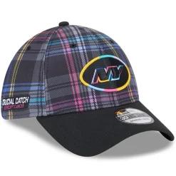 New York Jets Hats | Men^Men's New Era Black 2024 NFL Crucial Catch Plaid 39THIRTY Flex Hat