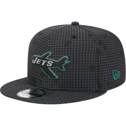 New York Jets Hats | Men^Men's New Era Black Midnight Ink Pop Outline 9FIFTY Snapback Hat