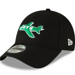 New York Jets Adjustable^Men's New Era Black The League Throwback 9FORTY Adjustable Hat