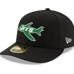New York Jets Fitted^Men's New Era Black Omaha Throwback Low Profile 59FIFTY Fitted Hat