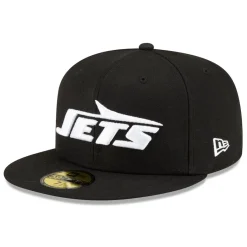 New York Jets Fitted^Men's New Era Black B-Dub 59FIFTY Fitted Hat