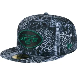 New York Jets Fitted^Men's New Era Black Shibori 59FIFTY Fitted Hat