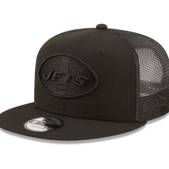 New York Jets Snapback^Men's New Era Black Classic 9FIFTY Trucker Snapback Hat