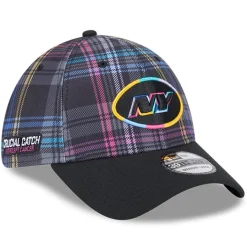 New York Jets Hats | Men^Men's New Era Black 2024 NFL Crucial Catch Plaid 39THIRTY Flex Hat