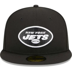 New York Jets Fitted^Men's New Era Black Main Patch 59FIFTY Fitted Hat