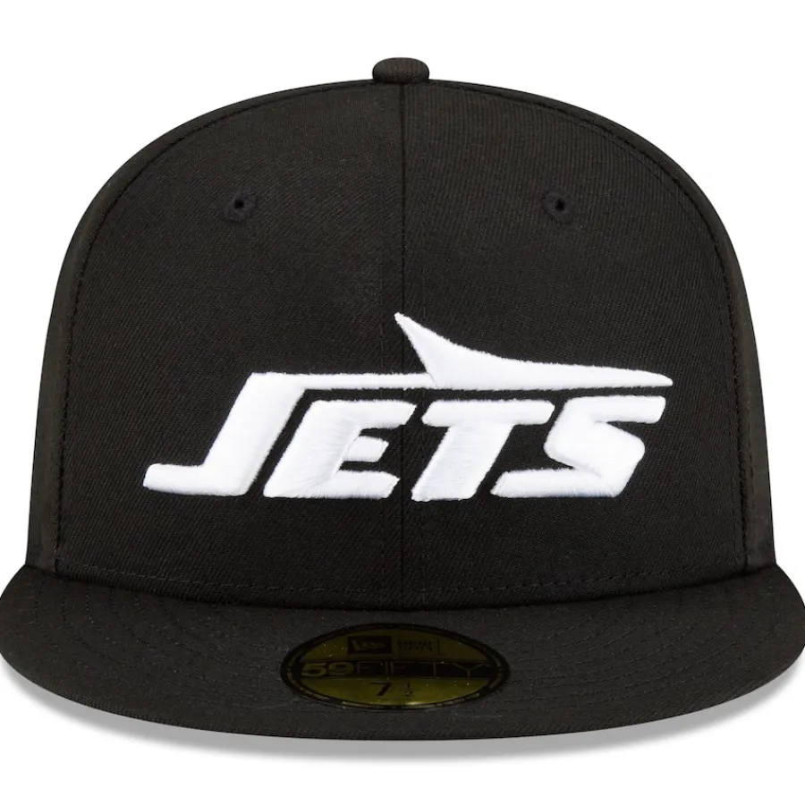 New York Jets Fitted^Men's New Era Black B-Dub 59FIFTY Fitted Hat