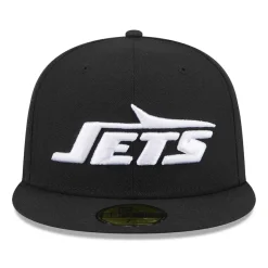 New York Jets Fitted^Men's New Era Black Omaha 59FIFTY Fitted Hat