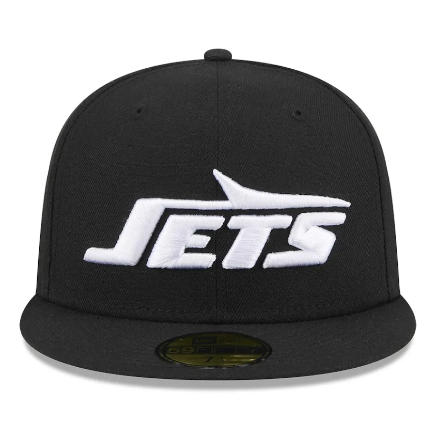 New York Jets Fitted^Men's New Era Black Omaha 59FIFTY Fitted Hat