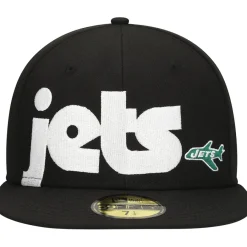 New York Jets Fitted^Men's New Era Black Checkered Undervisor 59FIFTY Fitted Hat