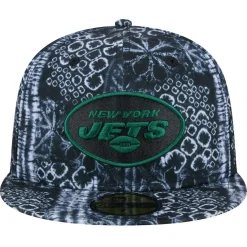 New York Jets Fitted^Men's New Era Black Shibori 59FIFTY Fitted Hat