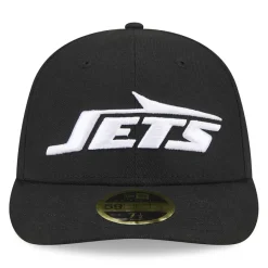 New York Jets Fitted^Men's New Era Black Omaha Low Profile 59FIFTY Fitted Hat