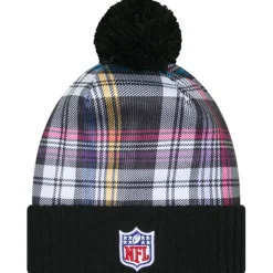New York Jets Knit^Men's New Era Black 2024 NFL Crucial Catch Cuffed Knit Hat With Pom