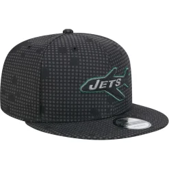 New York Jets Hats | Men^Men's New Era Black Midnight Ink Pop Outline 9FIFTY Snapback Hat
