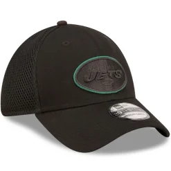 New York Jets Hats | Men^Men's New Era Black Team Neo 39THIRTY Flex Hat