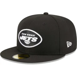 New York Jets Fitted^Men's New Era Black Main Patch 59FIFTY Fitted Hat