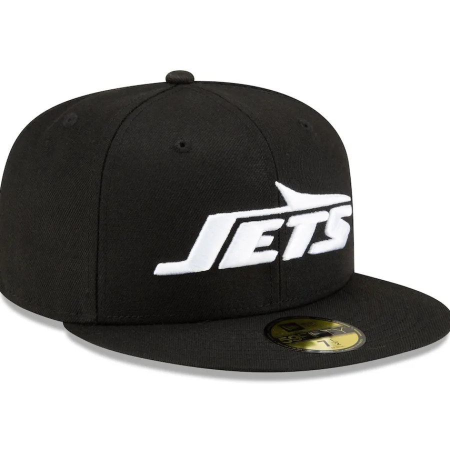New York Jets Fitted^Men's New Era Black B-Dub 59FIFTY Fitted Hat