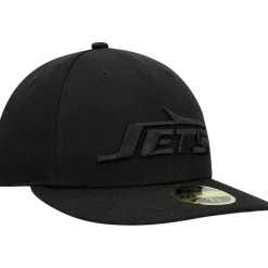 New York Jets Fitted^Men's New Era Black Wordmark Black On Black Low Profile 59FIFTY II Fitted Hat